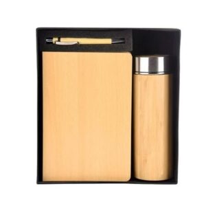 Personalized pen+dairy+bottle | 3 in 1 Wooden Gift Set
